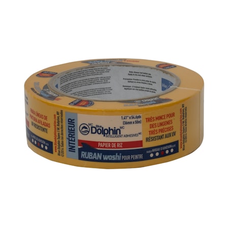 Blue Dolphin Blue Dolphin 1.41 in. W X 54.6 yd L Yellow Medium Strength Painter's Tape 1 pk TP WASHI SP2 01